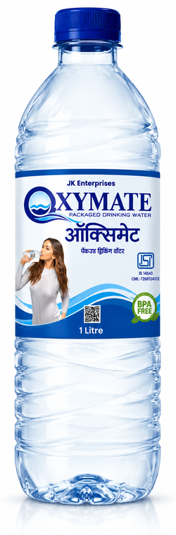 Oxymate 1 litre packaged drinking water bottle
